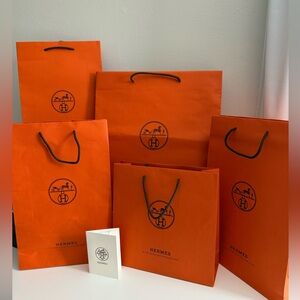 Set of 5 Assorted Hermès Shopping Gift Bags!